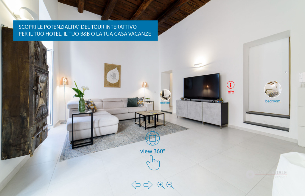 realizzare un Virtual tour con immagini a 360°  per casa vacanze a Salerno